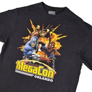 Marvel MegaCon Orlando Shirt‎ Mens XL Iron Man Captain America Spider Man Tee